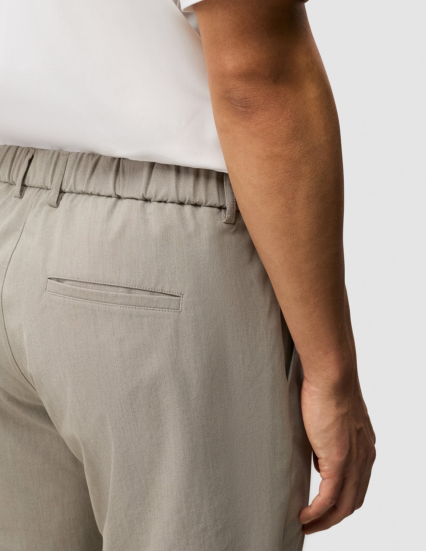 Tech Linen Elastic Pants Raw Beige